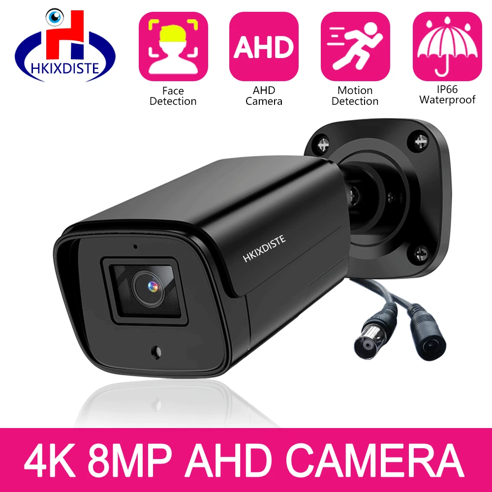 Камера Видеонаблюдения 4K 5MP 1080P 6-в-1 3,6 мм Объектив 2 ИК-светодиода 80 футов Ночного Видения Наружная Водонепроницаемая Камера Наблюдения 8MP 0