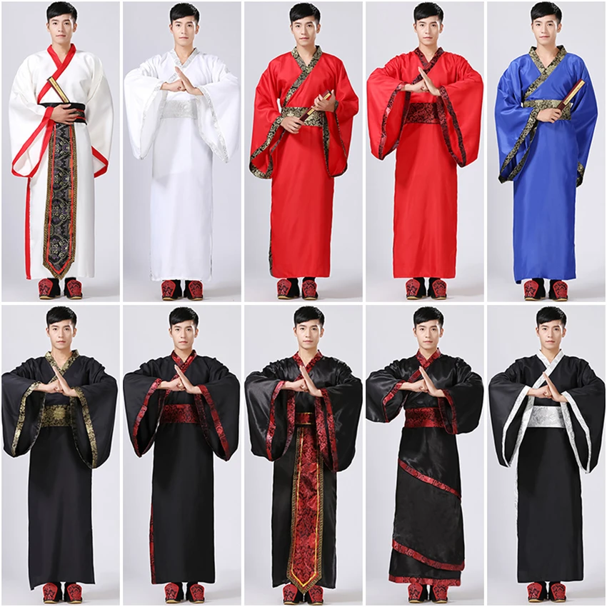 10 Цветов Мужская Традиционная китайская одежда Hanfu Древний Костюм Фестивальный наряд Одежда для выступлений на сцене Костюмы для народных Танцев 0