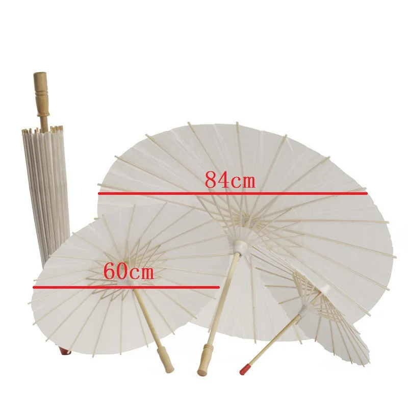 15шт 30шт Диаметр 60см 84см Свадебные Зонтики Для новобрачных Белые Бумажные Зонтики Китайские Мини-зонтики для рукоделия Свадебные зонтики 0
