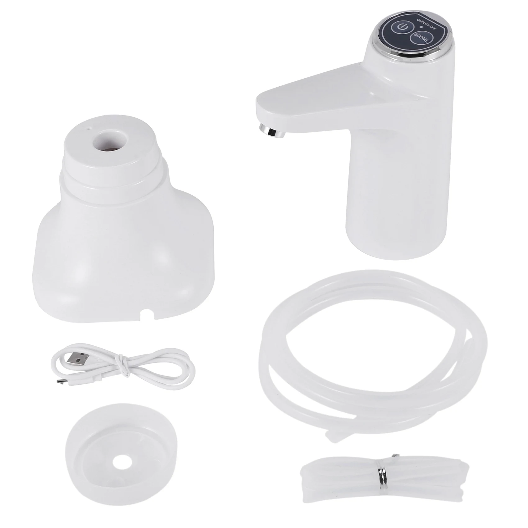 Электрический насос для бутылок с водой с базовым USB-диспенсером для воды, Портативный автоматический Водяной насос, Ведро-диспенсер для бутылок - белый 0