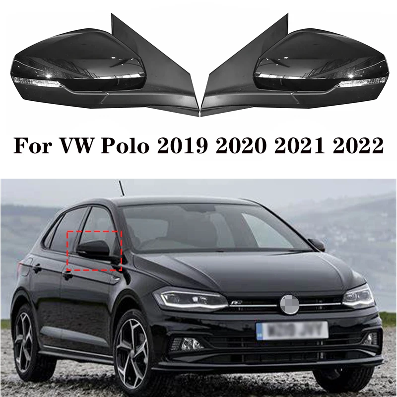Для VW Polo 2019 2020 2021 2022 Автомобильный Левый или правый Подогреваемый Ручной Сгиб Указателя поворота Заднего зеркала В сборе 0