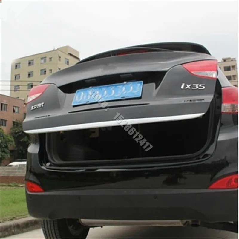 Для Hyundai ix35 2010-2017, наклейка на заднюю дверь автомобиля из нержавеющей стали, отделка задней двери из нержавеющей стали, Автомобильные аксессуары 0