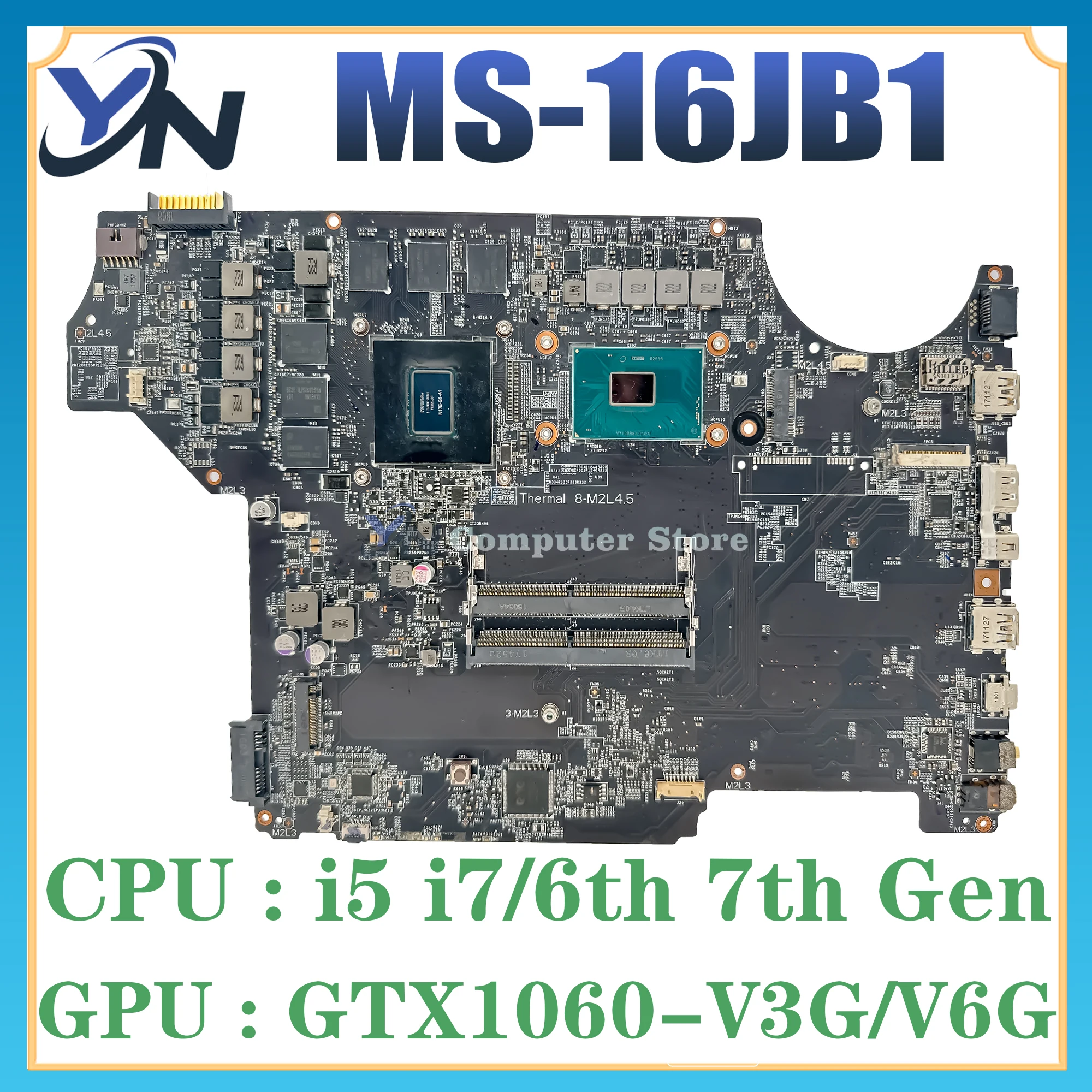Материнская плата для MSI MS-16JB1 MS-16JB GV62VR GE62 GP62M Материнская плата ноутбука I5 I7 6th/7th Gen GTX1060-V3G/V6G 100% тест В порядке 0