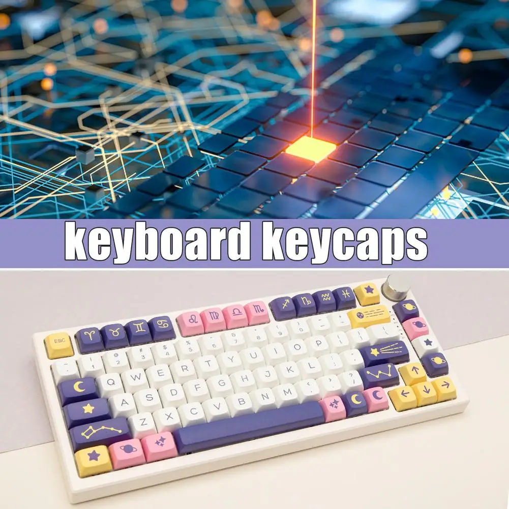 132 Клавиши Constellation PBT Keycaps Вишневый Профиль Для MX Switch Аниме Милый Брелок для DIY Механической игровой клавиатуры на Заказ W5Q8 0