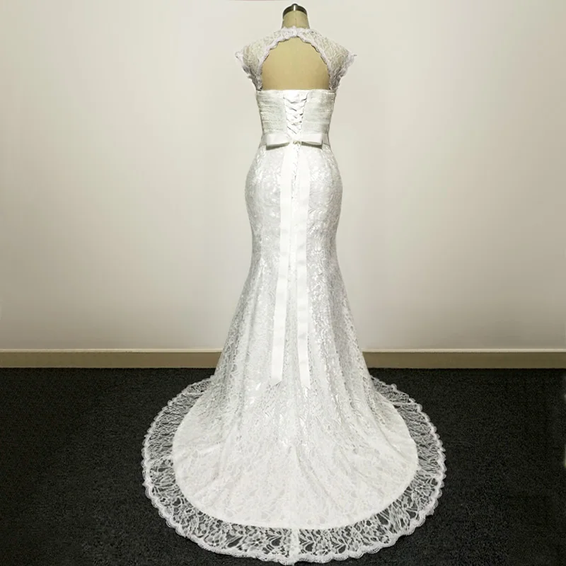 E JUE SHUNG/ белые кружевные свадебные платья русалки с украшением в виде кристаллов, свадебные платья Vestidos De Novia 1