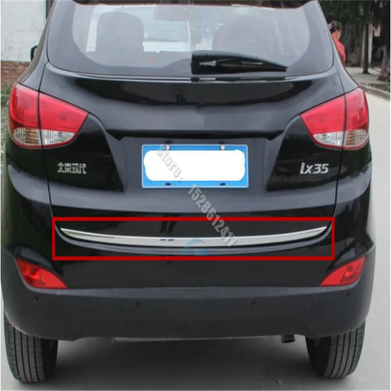 Для Hyundai ix35 2010-2017, наклейка на заднюю дверь автомобиля из нержавеющей стали, отделка задней двери из нержавеющей стали, Автомобильные аксессуары 1