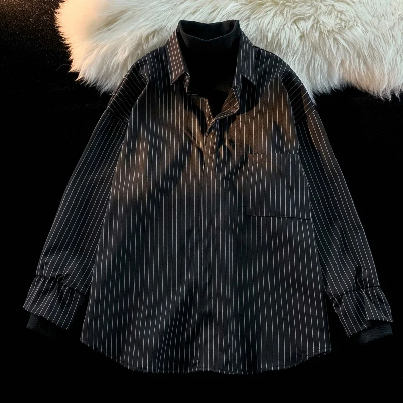 Мужская рубашка с длинными рукавами в высококачественную полоску ropa hombre camisa hawaiana, летняя мужская одежда, мода 2023 года 1