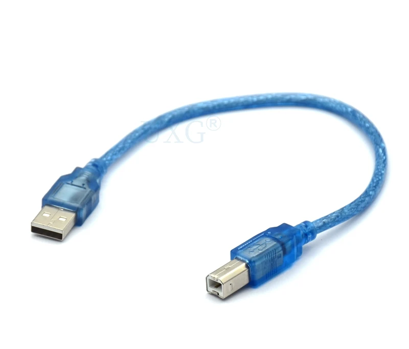 Высокоскоростной Прозрачный Синий Кабель для принтера USB 2.0 типа A с разъемом типа B с двойным экранированием для 0,3 м, 1,5 м, 3 м, 5 м 1