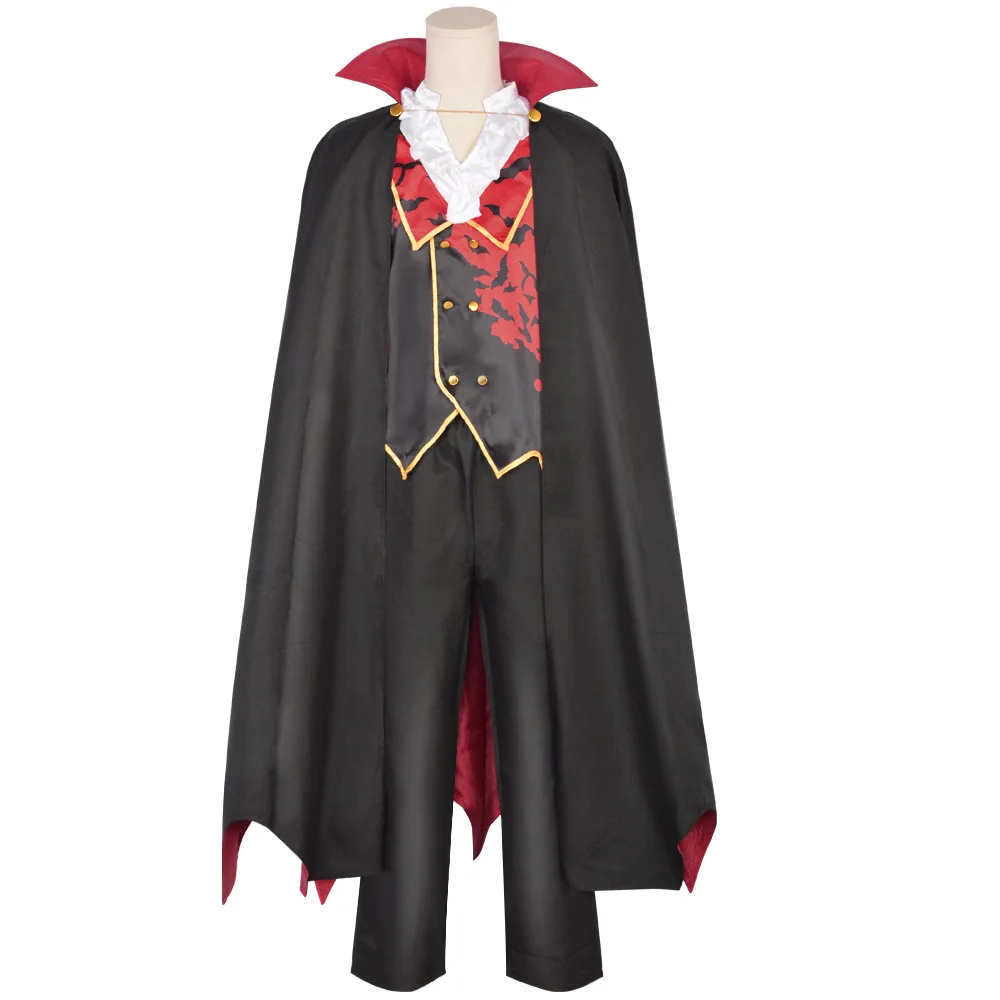 Аниме Вампир Cos Костюм Полный комплект Ужасов Вампир Ролевой костюм Сценическая одежда для выступлений Косплей Черная накидка на Хэллоуин 1