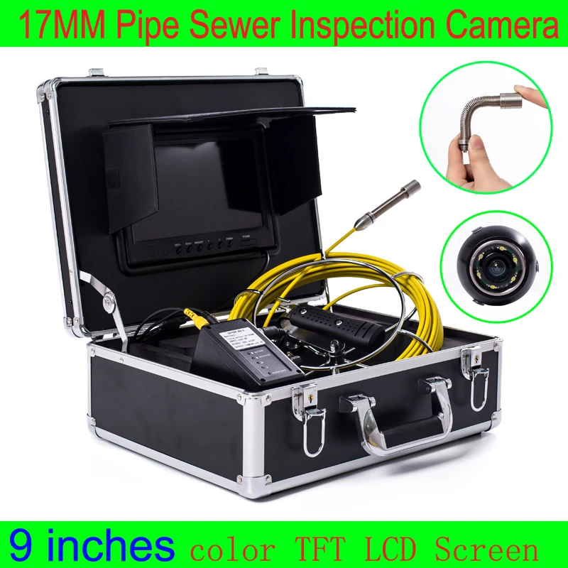 DHL Бесплатная WP90 6,5/17/23 мм камера для осмотра канализационных труб Змеиная видеоэндоскопическая камера 30 м кабельный Трубопровод сливная подводная камера 2