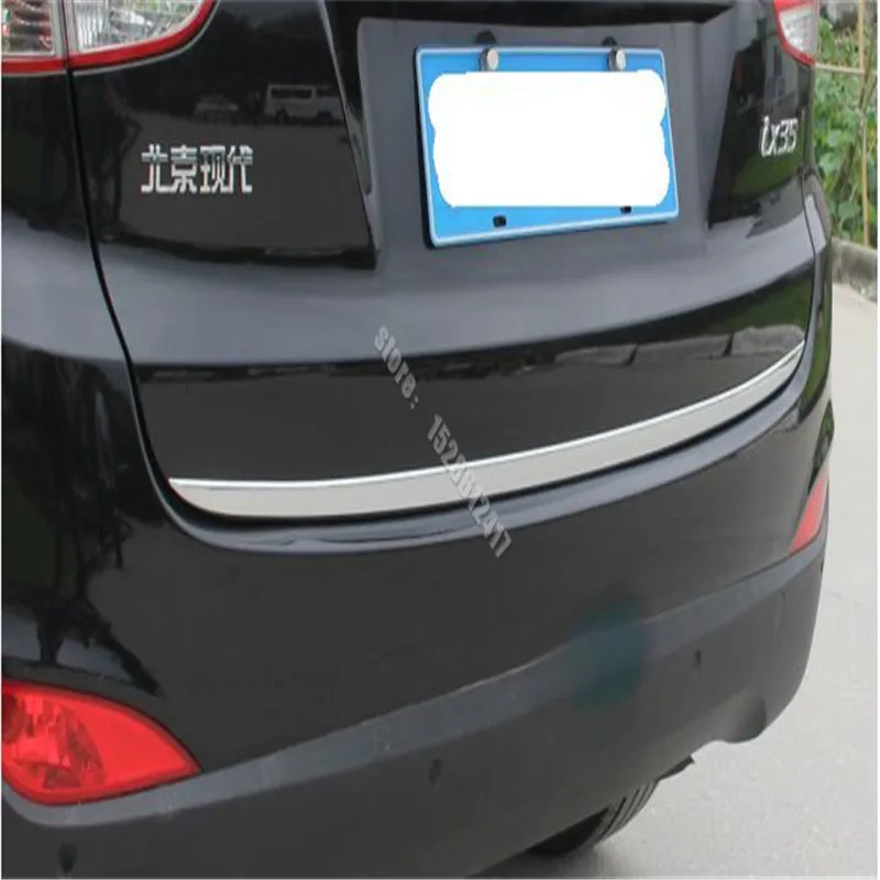 Для Hyundai ix35 2010-2017, наклейка на заднюю дверь автомобиля из нержавеющей стали, отделка задней двери из нержавеющей стали, Автомобильные аксессуары 2