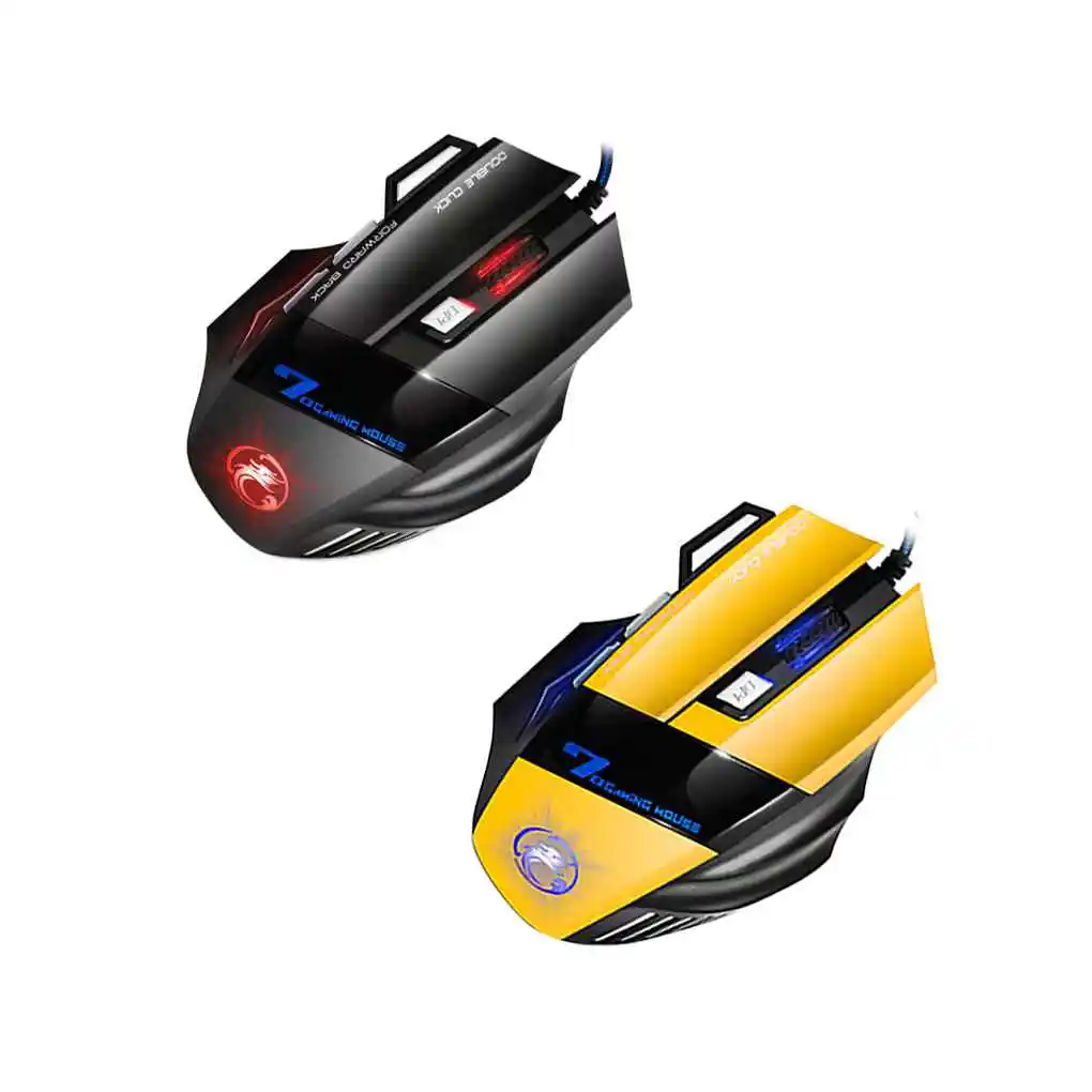 IMice X7 Двойной Щелчок 7 Кнопок USB Проводная Оптическая Компьютерная Игровая Мышь Со Светодиодной Подсветкой Игровые Мыши 2