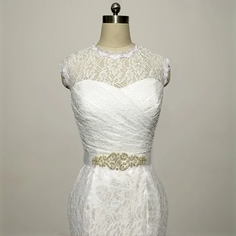 E JUE SHUNG/ белые кружевные свадебные платья русалки с украшением в виде кристаллов, свадебные платья Vestidos De Novia 3