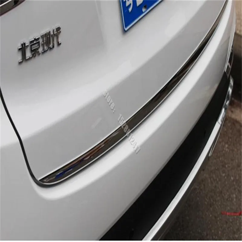 Для Hyundai ix35 2010-2017, наклейка на заднюю дверь автомобиля из нержавеющей стали, отделка задней двери из нержавеющей стали, Автомобильные аксессуары 3
