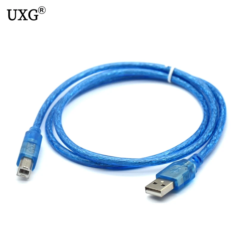 Высокоскоростной Прозрачный Синий Кабель для принтера USB 2.0 типа A с разъемом типа B с двойным экранированием для 0,3 м, 1,5 м, 3 м, 5 м 3