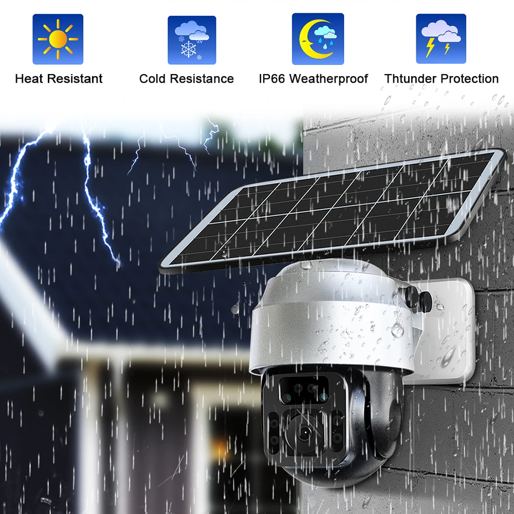 Солнечная Wifi CCTV PTZ IP-камера 1080P HD Уличная Водонепроницаемая Двухсторонняя аудио Система видеонаблюдения Беспроводная 2MP 3