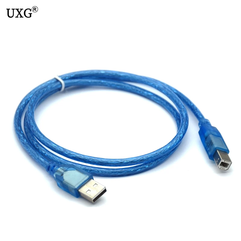 Высокоскоростной Прозрачный Синий Кабель для принтера USB 2.0 типа A с разъемом типа B с двойным экранированием для 0,3 м, 1,5 м, 3 м, 5 м 4