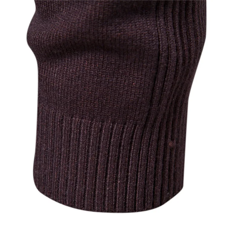 Новая модная мужская футболка с круглым вырезом, осенне-зимний толстый свитер, мужской свитер с круглым вырезом, приталенный мужской свитер, мужской вязаный топ 4