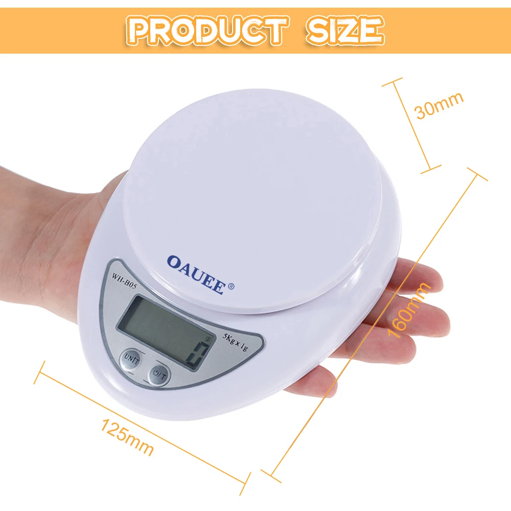 Oauee Новые портативные цифровые весы Светодиодные электронные Весы для измерения веса почтовых продуктов Светодиодные электронные весы Кухонные принадлежности 5