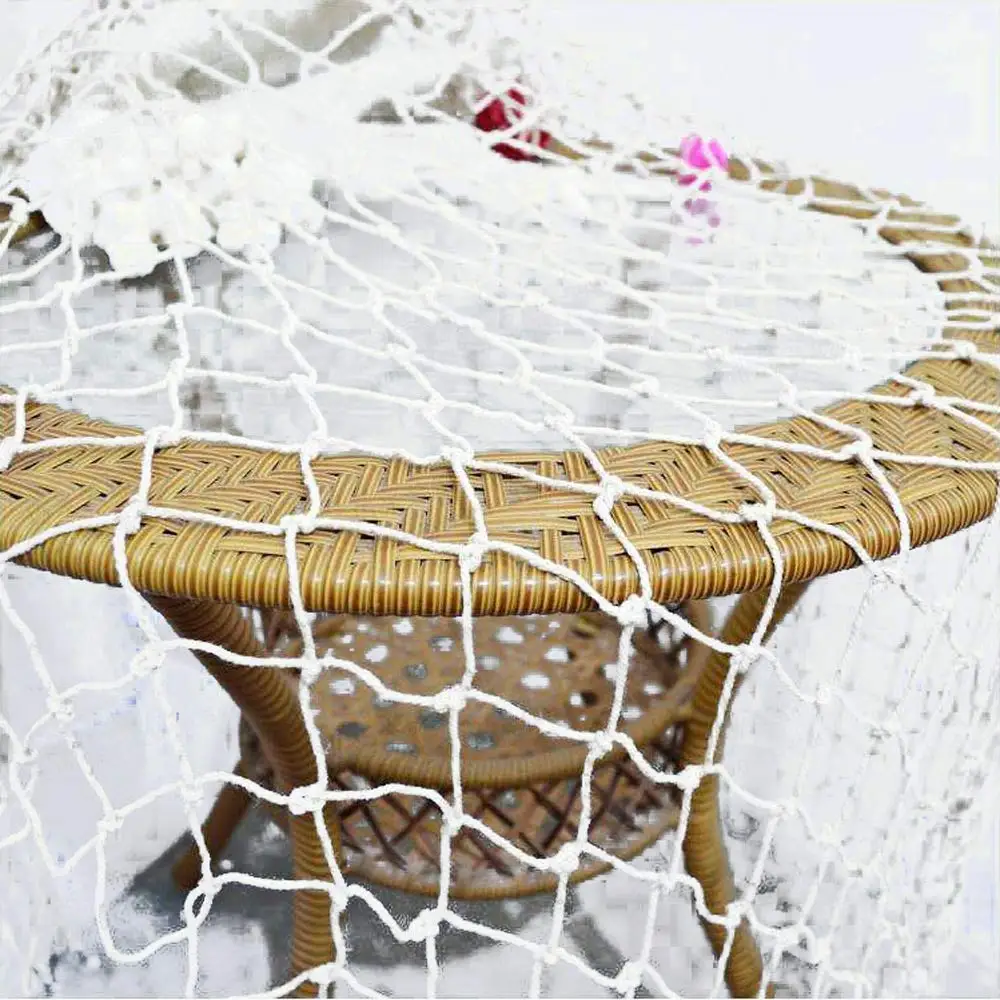 Натуральная рыболовная сеть decoration1x2 м Настенный Хлопковый сетчатый декор для Русалки, Пирата, Гавайской тематики, украшения для вечеринки на пляже 5