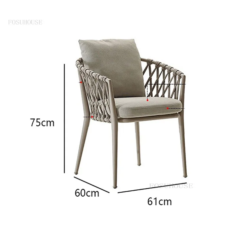 Пляжные стулья в скандинавском стиле с лентой, простая комбинация стола и стула, Терраса для отдыха, Балкон, Уличный набор плетеных стульев, уличная мебель 5