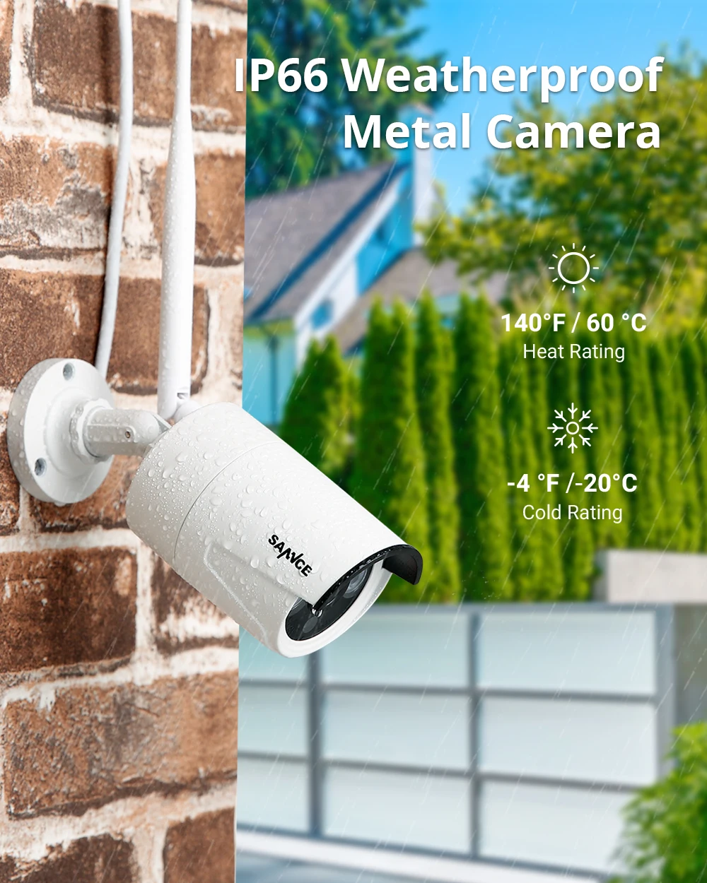 2 шт 3-мегапиксельные WIFI IP-камеры SANNCE с интеллектуальным ИК P2P, защищенная от атмосферных воздействий, сетевая пуля EXIR Ночного видения, комплект камеры оповещения по электронной почте 5