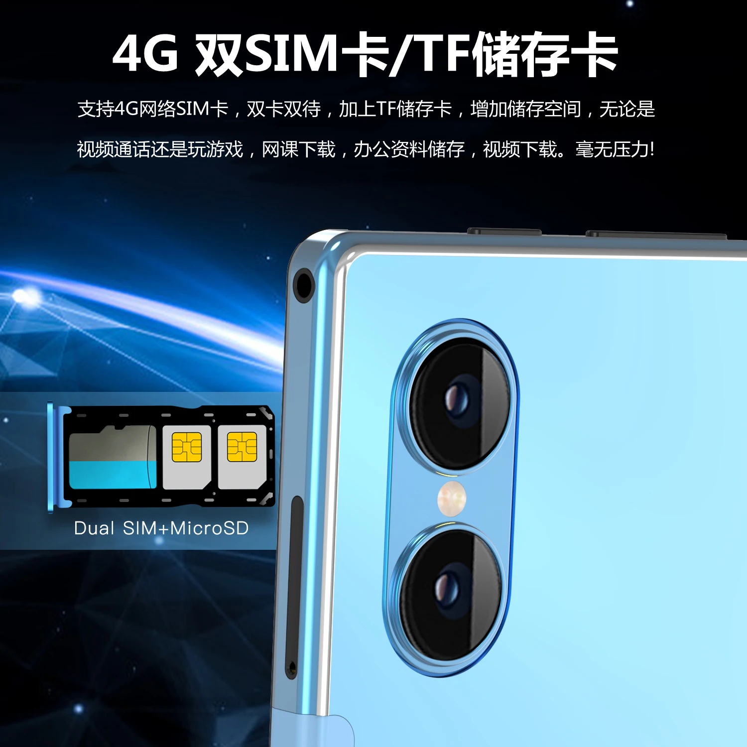 Новая Глобальная версия Оригинальный Планшетный ПК 4G + 64GB + Бесплатная 64GB TF карта Планшет с двумя SIM-картами Или WIFI GPS Android 12.0 Tablette 5