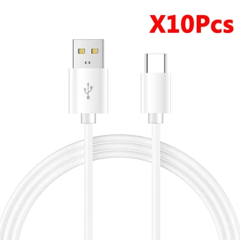 10 шт./лот, телефонный кабель USB C Type C, кабель для зарядного устройства Samsung Galaxy Huawei Xiaomi OPPO, телефонный кабель для быстрой зарядки USB