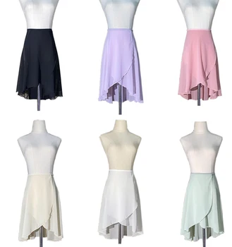 Балетное трико, фартук, юбка Для взрослых, Высококачественная повседневная танцевальная одежда, Красочная шифоновая танцевальная длинная юбка Для женщин
