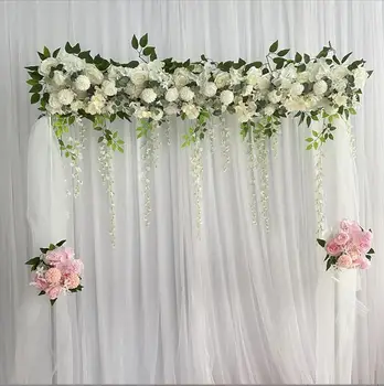 Новый свадебный цветочный ряд длиной 1 метр для украшения взлетно-посадочной полосы в лесу