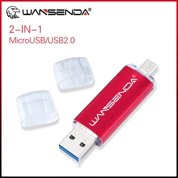 WANSENDA Высокоскоростной флэш-накопитель OTG USB 3,0 32 ГБ 64 ГБ 128 ГБ 256 ГБ Флешка 2 В 1 microUSB Memory Stick для мобильных устройств с Микро-USB/ПК