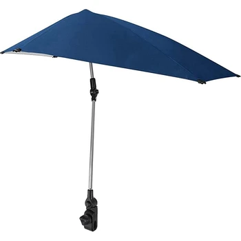 2X Регулируемый пляжный зонт, вращающийся на 360 градусов зонт для кресла с универсальным зажимом, отлично подходит для пляжного кресла, стула для патио
