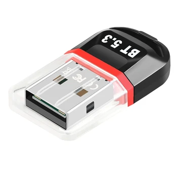 USB Bluetooth 5.3 Адаптер USB Bluetooth-приемник Поддерживает ноутбук, настольный ПК, Bluetooth-гарнитура, Принимающий Передатчик, красный