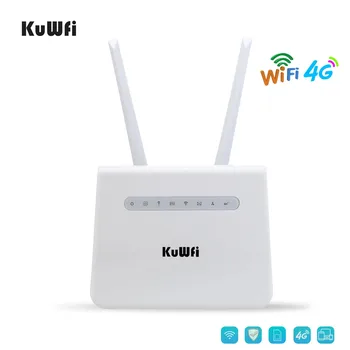 KuWFi 4G Wifi Маршрутизатор 150 Мбит/с SIM Wifi Маршрутизатор Со слотом для SIM-карты Модем мобильной точки Доступа Беспроводной Маршрутизатор LAN WAN С 32 пользователями Wi-Fi
