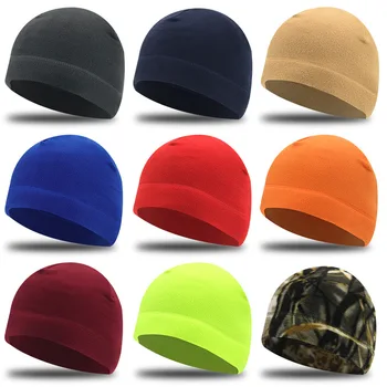 Однотонная шапка-Бини, мягкие флисовые шапки на осень-зиму для мужчин, сохраняющие тепло на открытом воздухе, с защитой ушей, уличные шапочки с дыней, женские шапки
