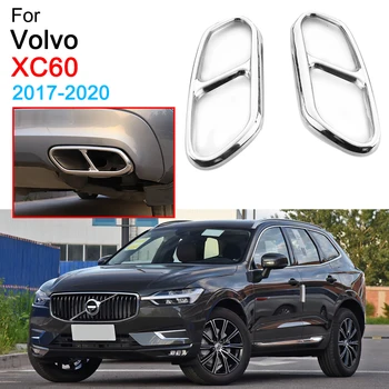 Задний Двойной Глушитель Выхлопных газов Наконечник Выхлопной трубы Накладка Для Аксессуаров Volvo XC60 2017 2018 2019 2020