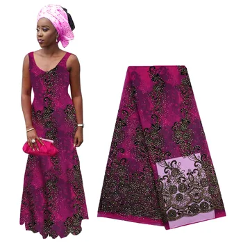 Роскошная кружевная ткань 2019, тяжелая вышитая бисером африканская кружевная ткань из французского тюля, Высококачественное нигерийское кружево для женского платья