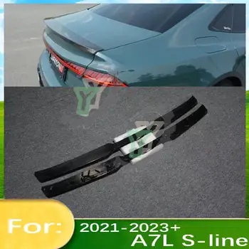 Для Audi A7L 2021 2022 2023 S-line из углеродного волокна, задняя крыша Багажника, Спойлер, кромка, окно, Крыло