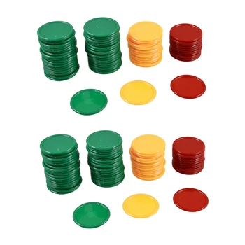 Красные, Желтые, Зеленые Мини-фишки для покера Круглой Формы, реквизит для Счастливой игры 138 шт.