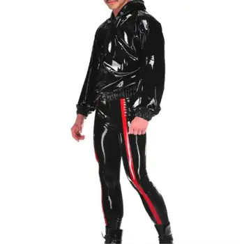Латексное боди Gummi, Латексная униформа, топы и брюки Schwarz, блестящие 0,4 мм, Размер S-XXL