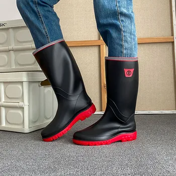 Большие размеры 39-45, модные непромокаемые ботинки Унисекс, летние новинки для отдыха на открытом воздухе, водонепроницаемые нескользящие износостойкие рабочие галоши для дождевых ботинок