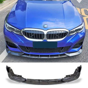 Защитная пластина для спойлера переднего бампера с карбоновой поверхностью, Сплиттер для губ, Обвес для BMW 3 Серии G20 G28 2019