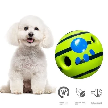 Игрушки для собак, забавный катящийся звуковой мяч, самопроизвольно булькающий, облегчающий скрежет зубов, устойчивый к укусам любимый интерактивный игрушечный мяч для питомца