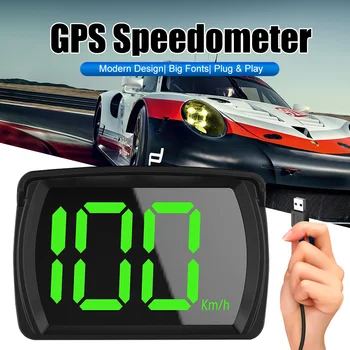 Универсальный Автомобильный GPS HUD 5V USB Головной Дисплей Цифровой Спидометр Подключи и Играй Крупным шрифтом КМЧ/миль/ч Автомобильные Аксессуары для всех Автомобилей