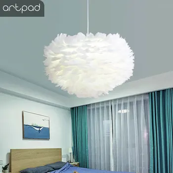 Подвесной светильник Artpad White Feather с лампочкой E27 В комплекте Гостиная Спальня Свадебный подвесной декор Droplight Домашнее освещение