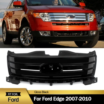 1x Решетка радиатора переднего бампера Верхняя решетка в сборе Черный глянец для Ford Edge 2007-2010