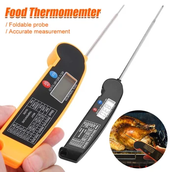 Цифровой термометр для мяса на гриле со складывающимся зондом, автоматическое отключение, водонепроницаемый пищевой термометр для приготовления пищи на гриле, кухонный гаджет