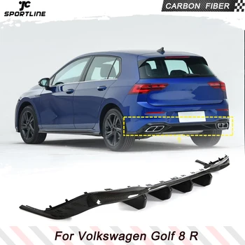 Диффузор заднего бампера из углеродного волокна Для Volkswagen Golf 8 R 2021 2023, Внешний вид бампера, задняя лопата, спойлер, украшение