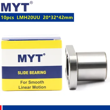 10шт MYT высокоточный LMH20UU 20*32*42 Шарикоподшипник Линейного перемещения с Овальным фланцем мм для деталей 3D-принтера с ЧПУ 20 мм