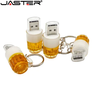 JASTER мода Новое поступление диск мини-накопитель пивной USB флэш-накопитель4gb 8GB 64GB 32GB16gb 128GB пивной мультфильм реальной емкости Crea